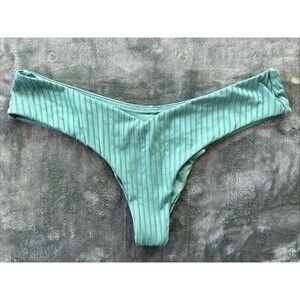 Ripcurl Women's Green Cheeky Bikini Swim Bottom Size S Ribbed Detailing Swinsuit